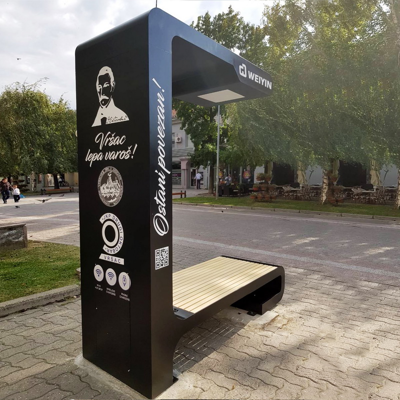 Καλύτερη σχεδίαση LED Αφίσα οθόνης USB Φόρτιση ηλιακού Έξυπνου εξωτερικού χώρου επίπλων