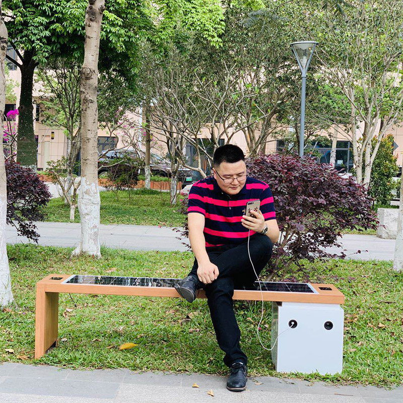 Μόδα Σχεδιασμός Μουσικής Οθόνης Solar Charging Bench WiFi Hotpot Έπιπλα κήπου Smart